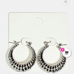 Thick Ridged Hoop Earrings